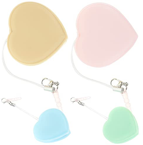 KOMBIUDA 4stücke Herzförmige Macaron Reinigungstücher Für Brillen Handys Und Kameralinsen Wiederverwendbare Waschbare Und Kratzfreie Reinigungstücher Kompakter Bildschirmreiniger Mit Schlüs