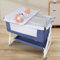 Beistellbett, Stubenwagen Babybett, Cododo mit Aufbewahrungskorb und Wickeltisch, Verstellbares Tragbares Bett für Säuglinge/Neugeborene, 6-stufig Höhenverstellbar (Blau, 95*50*110cm +Wickeltisch)