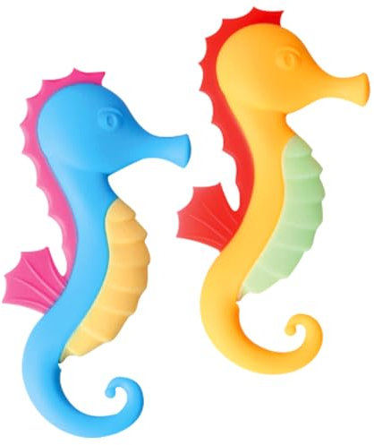 BABY HERO® 2x Beissring Seepferdchen für Baby & Kleinkind aus hygienischem Silikon | Sicher & BPA-frei | buntes kühlendes Kau-Spielzeug Zahnungshilfe & Schmerzlinderung beim Zahnen