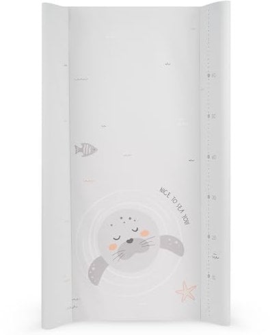 KikkaBoo SEALLY ME Wickelauflage Abwaschbar 80x50 Cm Für Babys, Wasserdicht Und Hygienisch, Weiche PVC-Oberfläche, Gepolstert, Für Wickeltisch Oder Kommode, Beige