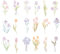 EXCEART 80 Stück Blumenaufkleber Pet-blumenaufkleber Für Scrapbook Journal Planer Tagebuch Wasserflasche Ästhetische Dekore Für Scrapbooking-zubehör Für Damen