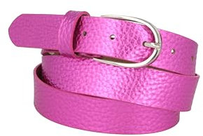 MGM Metallicledergürtel Mia Ceinture, Rose, 80 cm Femme