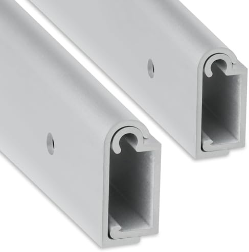 EXCELFU Supporto da Tavolo in Alluminio per Camper, Staffa di Montaggio per Tavolo Scorrevole, Finitura Liscia, 76,2 cm, Include Viti di Montaggio, Confezione da 2, Argento