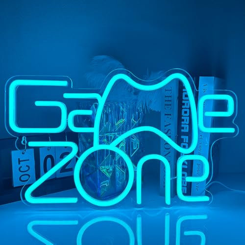 A Dan Game Zone Neon Segno,Game Neon Segno per Gamer Room Decor,Gaming Signs per Teen Boys Room Decor con USB Alimentato per Game Room,Camera da letto,Segni Led Regali