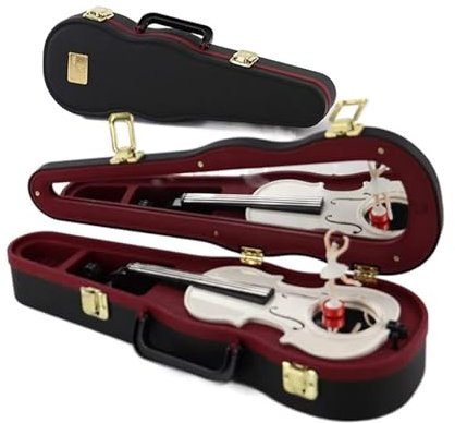 HELGN Spieluhren Ringbox Violine Spieluhr Mädchen Musik Schmuck Aufbewahrungsbox mit Spin Balletttänzerin als Geburtstagsgeschenk for Liebhaber Geschenke(Noir,34.5 * 13.5 * 6.6cm)