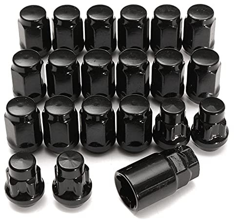 Locking Wheel Nuts,Wheel Nuts 21Pcs/Set M12x1.5mm Black Alloy Car Wheel Locking Nuts Blots Locker With Key Fit use for Ford