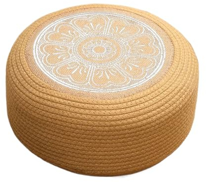Outdoor-Pouf, Ottomane, wasserdicht, rund, gewebt, Poufs und Ottomane, Tatami-Bodenkissen für Zuhause, Garten, Küste, Wohnzimmer, Veranda, Außendeck, Pool, Sitzgelegenheit