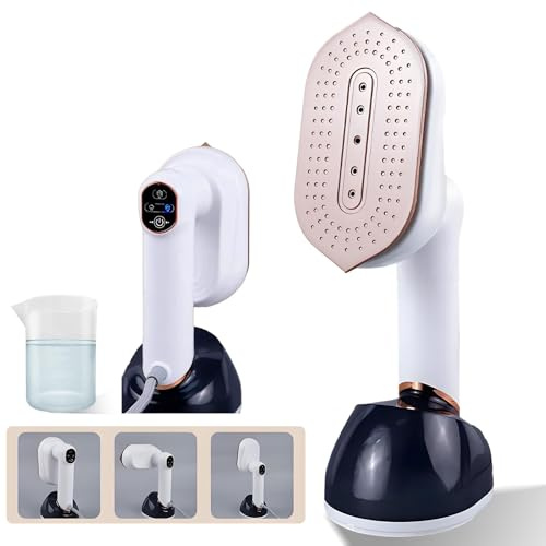 BLOGLOER Plancha Vertical Vapor 1200W, Steamer de Viaje for Clothes, Mini Plancha Portátil, Placa de Vapor de Metal, 230ml Tanque, Ideal para el Hogar, la oficina, los Viajes