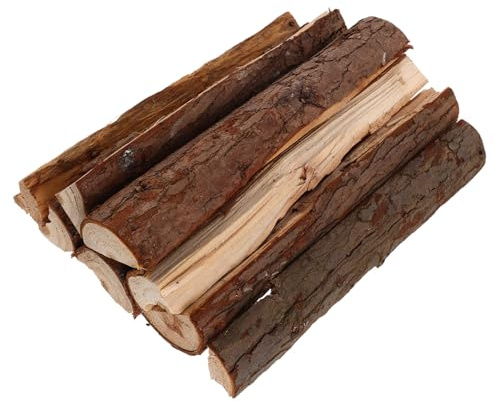 BESTYASH 8 Pièces de Bûches de Bois pour Cheminée Résistantes aux Intempéries, Faciles à Couper Façonner, Accessoires Décoratifs pour Intérieur et Décoration de Jardin