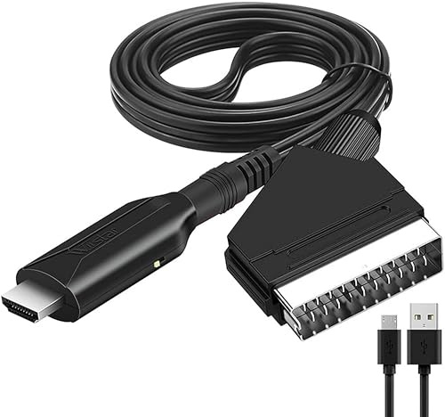 SCART to HDMI Converter Cable 1080P 720P HD Video Audio Adapter for HDTV DVD Blu-Ray VCR VHS PS3 Xbox STB – 1M