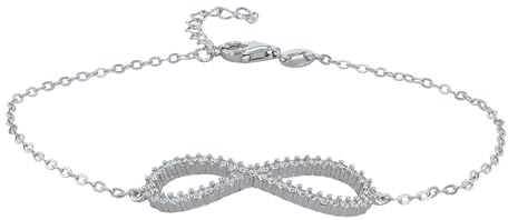 Akzent Armband Damen - Premium Armband Damen in Schwarz aus 925/- Silber, rhodiniert, 100% Wasserfest & Hautverträglich