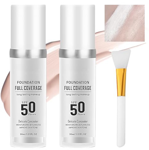 2 Stück 30 Ml May Changing Foundation Color Changing Farbwechselnde Foundation Für Reife Haut Make Up Hautton Anpassend Lang Anhaltende Feuchtigkeitsversorgung Seidig Glatte Textur Mit 1 Silikonpinsel