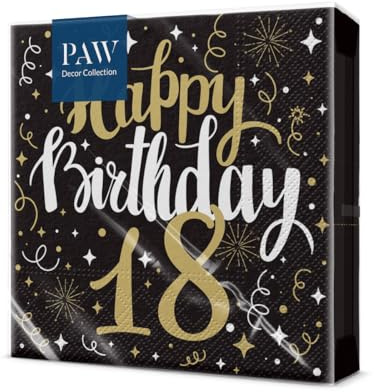 PAW Servietten 33 x 33 cm, 20 Stück - Zug Der Freude | Dreilagig, saugstark und reißfest, bunte Partydeko für Geburtstag und Feiern, sorgt für gute Laune am Tisch