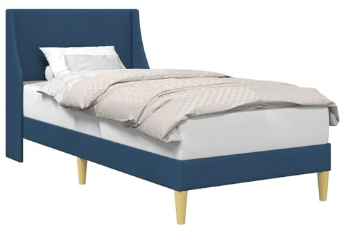 vidaXL Bettrahmen mit Kopfteil Verbindungsplatte, Moderner Bettrahmen, rechteckiges Design, mit Stoff bezogen, platzsparender, Cooler Schlafzimmerschrank