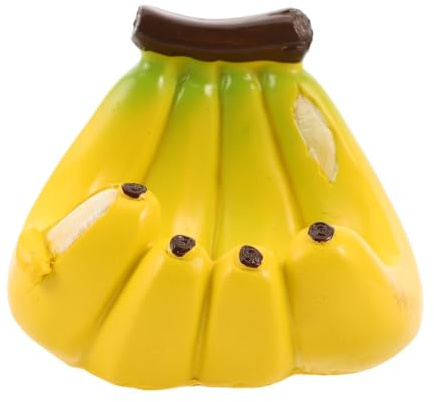 FELTECHELECTR Realistic Banana Bird Feeder Bowl for Wild Birds and Hummingbirds Outdoor Waterer and Snack Dispenser Weatherproof Fruit-shaped Hanging Cup for Backyard Tree Mounting