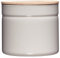 Riess, 2174-211, Vorratsdose mit Eschenholzdeckel, Durchmesser 13 cm, Höhe 12 cm, Inhalt 1350 ml, LIGHT GREY, KITCHEN-MANAGEMENT, Truehomeware, Emaille