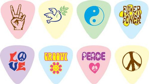 D'Andrea RPPLH Guitar Picks, 12-Piece, Assorted Graphics, Heavy