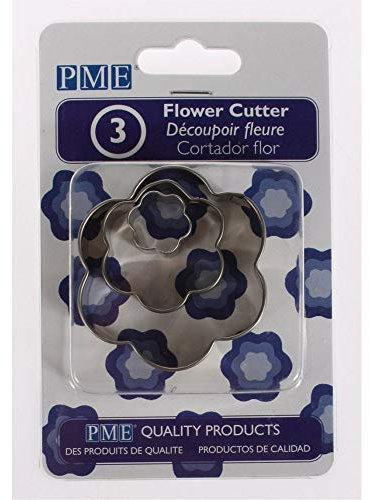 PME Stainless Steel Flower Cutters, Set of 3,Silver,6 x 1.2 x 6 cm