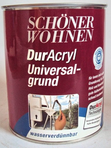 Schöner Wohnen DurAcryl Universalgrund, auf Wasserbasis, Grundierung, Farbton Reinweiss / 750 ml