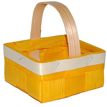 alles-meine.de GmbH Bastkorb/Bastkörchen gelb - als Deko z.B. für Osterei/Ei zum befüllen - Weidenkorb - Osternest - Deko Pappeier Dekoei Pappostereier Füllen Ostereier Spank..