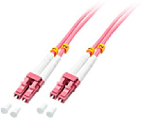 Lindy 2m LC-LC OM4 50/125 Fibre Optic Patch Cable, Pink