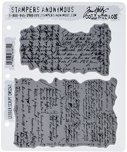 Art Gone Wild Ledger Script selbst Stempel-Set, grau