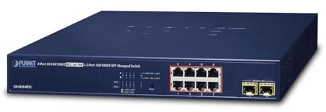 Planet GS-4210-8P2S switch di rete Gestito Gigabit Ethernet (10/100/1000) Nero 1U Supporto Power over Ethernet (PoE)