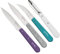Opinel Küchenmesser-Set, Essentials, 4-teilig Messer, Edelstahl, Violett/Silber/Türkis/Weiß, 19.5 x 2 x 1 cm, 4-Einheiten, 254376