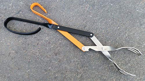 Grillzange V-Tong 51 cm orange-schwarz BBQ Zange orange black (mit Griff aus Olivenholz, mit Fleischdorn)