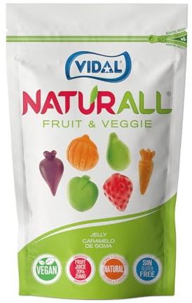 Vidal Fruit & Veggie 180g I Lecker fruchtige Gummibärchen in verschiedenen Sorten von Obst & Gemüse I Vegan I Gummibärchen I Fruchtgummi I perfekt zum Mitnehmen & Teilen