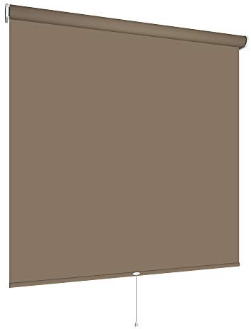 Springrollo Mittelzugrollo Schnapprollo viele Größen und Farben Montage Träger Metall Rollo Vorhang Blickdicht lichtdurchlässig Fenster Sonnenschutz Sichtschutz Blendschutz (200 x 180 cm, Caffee)