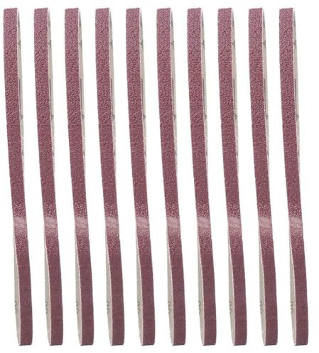 Schleifbänder 9 x 533 mm, Schleifband Set, 10 Stück Bandschleifer Schleifbänder, Aluminiumoxid Schleifbänder für Holzarbeiten, Polieren und Schleifen für Belt-Schleifmaschinen 180#