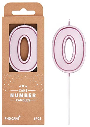 PHD CAKE 2.76 Inch Luxe Rose Gold 0 Number Birthday Candles, Rose Gold Number Candles, Cake Number Candles, Party Celebration