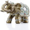 ABEESEA Vintage Golden Thai Elefant mit Stamm Up Figur Statue