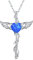 Midir&Etain Kreuz Kette 925 Sterling Silber Engel Flügel Kreuz Anhänger Halskette Blau Opal Halskette Engel Schmuck Kreuz Geschenke für Frauen