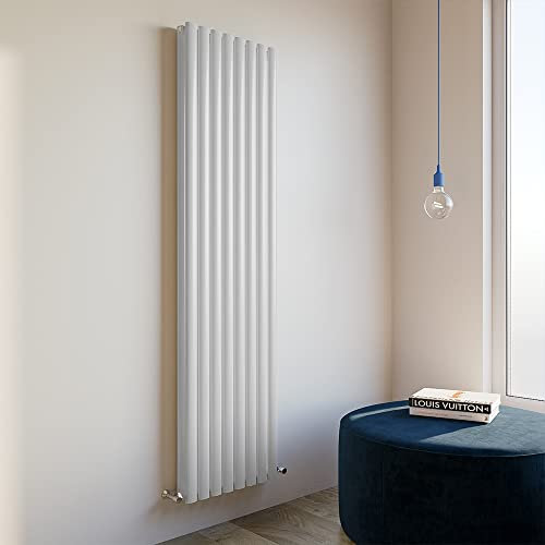 Oval Column Radiator 1800x472mm Vertical Design Double Central Heating White Rad
