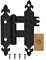 MORIA DESIGN Rustikal Kreuzgehänge ‎‎2,5 x 80 x 120 mm, Scharniere für Fensterläden, Gartentore, Werkzeughäuser, Kinderhäuser, Gartenräuchereien, Gartenhäuser, Pulverbeschichtet, Schwarz