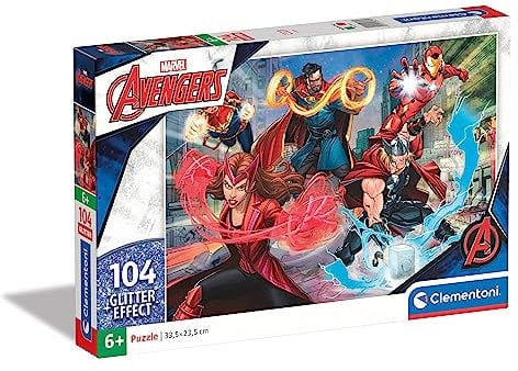 Clementoni - 20347 - Supercolor Puzzle Glitter Marvel Avengers Age 6+ - 104 Pieces - Jigsaw Puzzle For Kids