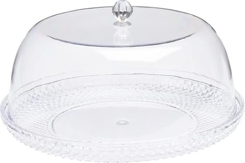 Large Clear Plastic Cake Plate with Lid Cupcake Pastry Food Storage Serving Display