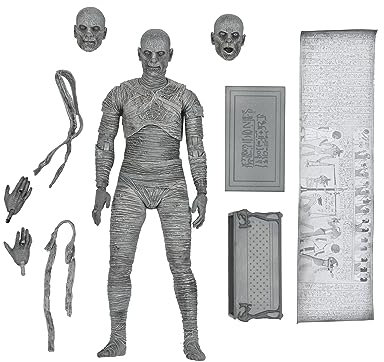 NECA - Universal Monsters Mummy 7 Ultimate Action Figure Black & White Version