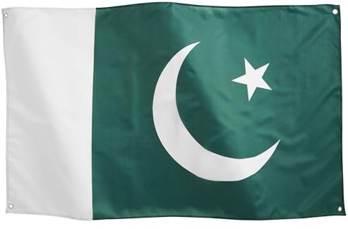 Runesol Bandera Nacional De Pakistán 3x5, 91x152cm, 4 Ojales, Ojal De Latón En Cada Esquina, Bandera Pakistaní, Banderas Premium, Impermeable, Exterior, Día de Pakistán