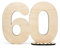 HAGEFOL Gästebuch Holz Deko Schild Zahl 60 - zum selbst beschriften als Geschenk mit Ständer und Geburtstagskerzenhalter - für 60 Geburtstag Deko, 60 Jahre Jubiläum oder Hochzeit