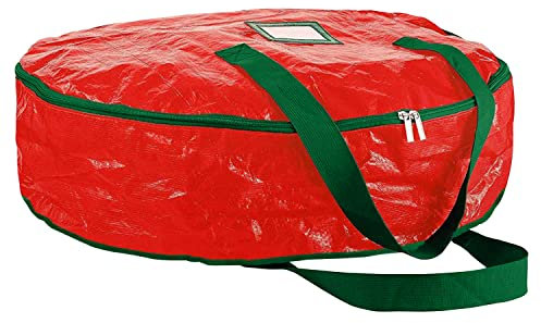 DANIEL JAMES Housewares Christmas Door Wreath Garland Storage Zipped Bag Round Xmas Wall Decorations Box