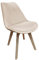 HTI living Stuhl Atlanta Velvet Uni Esszimmerstuhl Samtbezug Holzfüße Creme