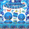Décoration de Fête Sous la Mer - Vagues de l'Océan, Assiette de Mer, Animaux, Vaisselle pour la Pêche, Été, Plage, Anniversaire, Accessoires (Ocean-B)