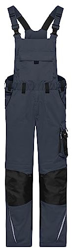 James & Nicholson Herren Bio Workwear T-Shirt Kontrast - Workwear T-Shirt aus Bio-Baumwolle und recyceltem Polyester in Kontrastoptik | Farbe: Carbon/Black | Grösse: 4XL