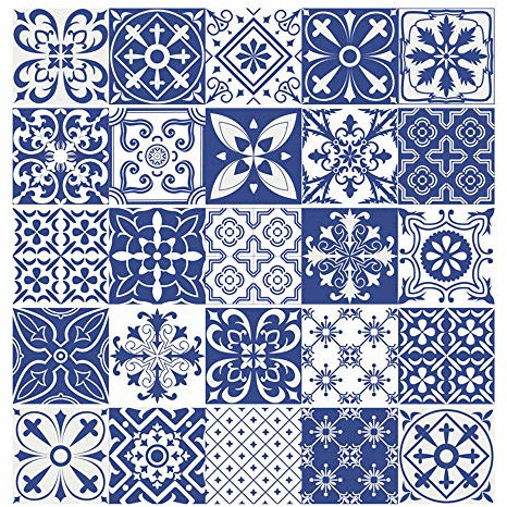 25 adhesivos para azulejos, azulejos de pared retro tradicionales, autoadhesivos, despegar y pegar, impermeables, para cocina, baño, bricolaje (6 x 6 pulgadas, 15 x 15 cm)