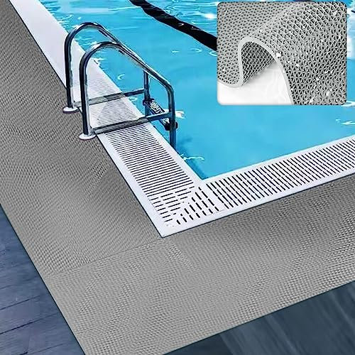BOTOWI Tapis de Sol pour Piscine 5mm Tapis de Douche, Tapis de Bain Antidérapant pour Fond de Piscine, Tapis Sol Piscine pour Piscine Hors Sol, Tapis de Piscine Tapis de Piscine,Gris,0.9x6m