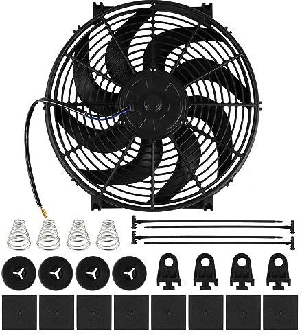 DOCAS 14 Pouces 12V 90W Ventilateur de refroidissement électrique universel, ventilateur montage radiateur réversible Refroidissement pour moteur de voiture