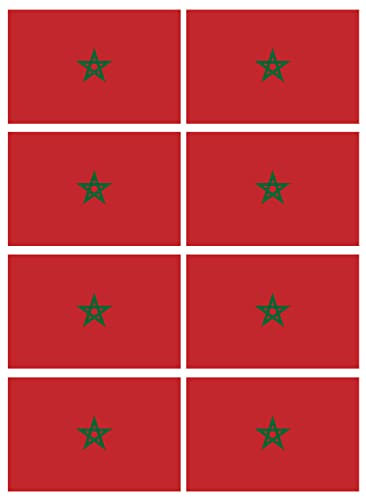 Drapeau Maroc (8 fois 9.5x6.3cm) - Autocollant/Sticker